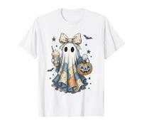 Halloween Patchwork Ghost Coquette Boo Shirt Cute Fall Women Maglietta
