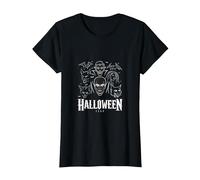 Halloween Paura Vampiro & Werewolf Horror Art Maglietta, Donna, Nero, XL