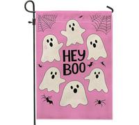 Halloween Peach G-Host Hey Boo, Bandiere Robuste Bandiera Resistente Alle Intemperie Bandiera Da Giardino Per Balcone Giardino Casa 30X45Cm