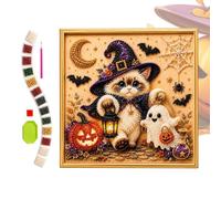 Halloween Pearl Art DIY Kit DIY 3D Cute Cat Pumpkin Wall Decoration