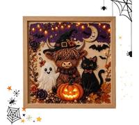 Halloween Pearl Art Kit Cat Moon Picture Bead Craft Set