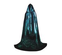 Halloween Piano Lunghezza Con Cappuccio Del Capo Fantasma Nascosto Dietro Gli Alberi Stampa Mantello Con Cappuccio Per Adolescenti