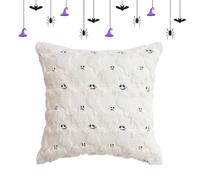 Halloween Pillow Covers, 18x18 Inch Ghost Couch Pillow Cover, 18x18x3.94 inchesWashable Soft Cushion Protector, Sturdy Decorative Pillowcase for Outdoor Workplace Bedroom Porch Kitchen Nursery Patio