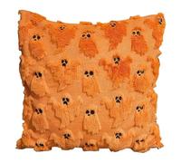 Halloween Pillow Covers, Ghost Halloween Decoration, Soft Plush Material, Invisible Zipper Case, Couch Sofa Bed Accessories for Living Room, Kitchen, Bedroom, Seasonal Ornaments, 17.72x17.72 inches