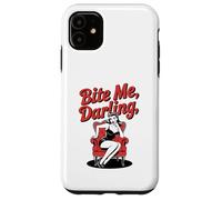 Halloween Pinup Ragazza Bite Me Darling Custodia per iPhone 11
