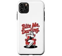 Halloween Pinup Ragazza Bite Me Darling Custodia per iPhone 11 Pro Max