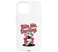Halloween Pinup Ragazza Bite Me Darling Custodia per iPhone 15