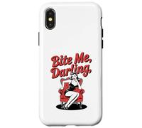 Halloween Pinup Ragazza Bite Me Darling Custodia per iPhone X/XS