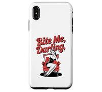 Halloween Pinup Ragazza Bite Me Darling Custodia per iPhone XS Max