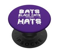 Halloween pipistrelli gatti neri streghe cappelli spettrali PopSockets PopGrip Adesivo
