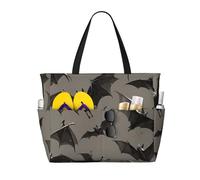 Halloween pipistrelli grigio stampa spiaggia borsa da viaggio intelligente tasca tote estate vacanza escursionismo campeggio attività all'aperto