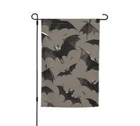 Halloween pipistrelli stampa grigio vacanze giardino bandiere 30,5 x 45,7 cm bandiera per tutte le stagioni decorazione cortile esterno per patio