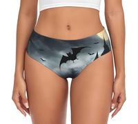 Halloween Pipistrelli Volanti 4 Stampa Donne Biancheria Intima Funzionalità Copertura Completa Mutandine Stretch Casual Uso quotidiano, Nero , 3XL
