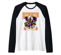 Halloween Pipistrello Stile Rap Notte Urbana Spaventosa Maglia con Maniche Raglan