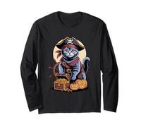 Halloween Pirate British Shorthair Treasure Maglia a Manica