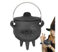 Halloween Pot - Black Witch Con Coperchio E Manico | Titolare Di Caramelle In Ghisa | Bollitore A Proposito Magico Per Spettri Spettrali Per La Festa Di Birra Display