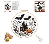 Halloween Pre-Printed Clear Embroidery Kit Theme Quilting Craft DIY Tools