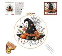 Halloween Pre-Printed Clear Embroidery Kit Theme Quilting Craft DIY Tools