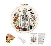 Halloween Pre-Printed Clear Embroidery Kit Theme Quilting Craft DIY Tools