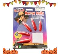 Halloween Press on Nails, 10 pezzi Spooky Gothic Long Fake Nail Set for Costume Parties, Masquerade, Vampire Role Play, Stage Performance, Holiday Dress-Up e Halloween Night Out
