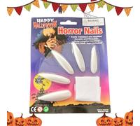Halloween Press on Nails, 10 Piece Spooky Gothic Fake Fingernails, Long Reusable Set for Vampire Masquerade Cosplay Holiday Costume Stage Party Dress-Up Look, Wide Range of Applications
