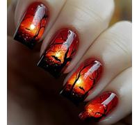 Halloween Press On Nails 24 Pezzi Riutilizzabili Unghie Finte Con Zucca Fantasma Web Modelli Per Le Donne Accessori Costume Unghie Finte