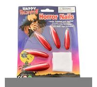 Halloween Press On Nails, Spooky Fake Nail Set, Long Gothic Design, Easy Wear Adhesive, Fingernail Decoration for Masquerade, Dress-Up, Vampire, Party Look, 3.94 Inches