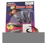 Halloween Press on Nails, Spooky Gothic Set, 2,06 x 0,62 in Long Fake Fingertips, Autentico Adhesive Design, Stylish Finish for Party Masquerade Role Play Stage Dress-Up