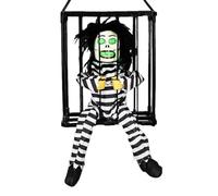 Halloween Prisoner Cage - Space Prop di Sospensione Animata con Attivazione del Movimento | Decorazione Urlante, Figura del Sensore di Luce del Suono Fantasma per Decorazioni Esterne Interni