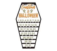 Halloween - Promemoria conto alla rovescia, calendario in legno a forma di bara di Halloween, conto alla rovescia per le vacanze, organizer decorativo riutilizzabile da tavolo, decorazione per la casa
