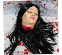 Halloween Props Testa realistica spaventosa con capelli lunghi in lattice sospeso cose spaventose tagliate le decorazioni di Halloween per la festa infestata