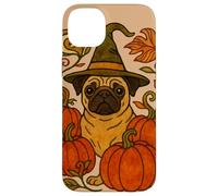 Halloween Pug Witch con zucche Autunno amanti dei cani Custodia per iPhone 14 Plus