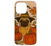 Halloween Pug Witch con zucche Autunno amanti dei cani Custodia per iPhone 14 Pro Max