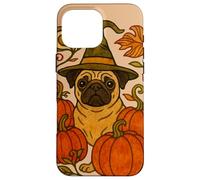 Halloween Pug Witch con zucche Autunno amanti dei cani Custodia per iPhone 16 Pro Max