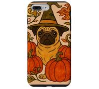 Halloween Pug Witch con zucche Autunno amanti dei cani Custodia per iPhone 7 Plus/8 Plus