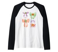 Halloween Pumpkin Bows Maglia con Maniche Raglan