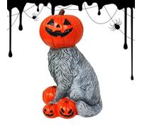 Halloween Pumpkin Decorations Retro Long-Lasting Pumpkin Cat Resin Statue