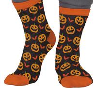 Halloween Pumpkin Socks Spooky Pumpkins Ghost Festival Costume Cute Bats Festive Footwear Scary Fun Themed Expression Footwear Carved Grimaces, Taglia: 37 - 41 Colore: Multicolore