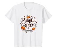 Halloween Pumpkin Spice & Everything Nice da Donna Maglietta, Bambini, Bianco, 12 Anni