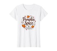 Halloween Pumpkin Spice & Everything Nice da Donna Maglietta, Donna, Bianco, XL