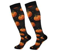 Halloween Pumpkin Spider Web Calze A Compressione Volo Calzini Alti Elastiche Calze Compressione Per Supporto Escursioni Circolazione 50Cm
