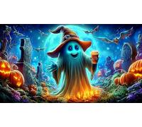 Halloween-pumpkin-spirits 1000 pezzi Carta riciclata Gioco di puzzle Gioco stimolante Regalo divertente & Attività in casa per adulti e bambini di 12+ anni 38x52cm/1000pcs