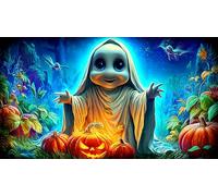 Halloween-pumpkin-spirits 1000 pezzi Gioco di puzzle Carta riciclata Sfida di gioco educativo Idea regalo perfetta per adulti e bambini di 12 anni in su 70x50cm/1000pcs