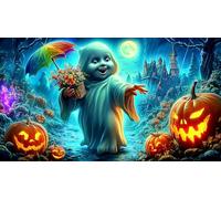 Halloween-pumpkin-spirits Jigsaw Puzzle impossibili 1000 Pezzi Decorazione per la casa. Giochi di Rilassamento e Intelletto per adulti e ragazzi da 14 anni 38x52cm/1000pcs