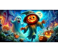 Halloween-pumpkin-spirits Jigsaw Puzzle Impossible 1000 Pezzi Decorazione per la casa. Giochi di Rilassamento e Intelletto per adulti e ragazzi da 14 anni 38x52cm/1000pcs