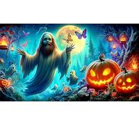 Halloween-pumpkin-spirits Puzzle Impossible 1000Pcs Decorazione per la casa. Giochi di Rilassamento e Intelletto per adulti e ragazzi da 14 anni 38x26cm/1000pcs