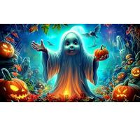 Halloween-pumpkin-spirits Puzzle per adulti 1000 pezzi Gioco di puzzle Gioco stimolante per decorazione murale e regali Idea regalo perfetta 38x52cm/1000pcs
