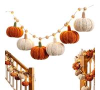 Halloween Pumpkin String Lights - Knitted Autumn Farmhouse Fireplace Decor