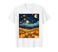Halloween Pumpkin Van Gogh Starry Night Maglietta