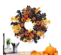 Halloween Pumpkin Wreaths For Front Door | Halloween Wreath Maple Leaves Garland - Door Hanger Garland Autumn Colorful Decor For Balcony Wall Lawn Garden Porch Window Display Home